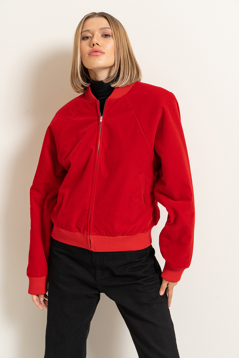Wholesale Red Velvet Coat with Interior Lining