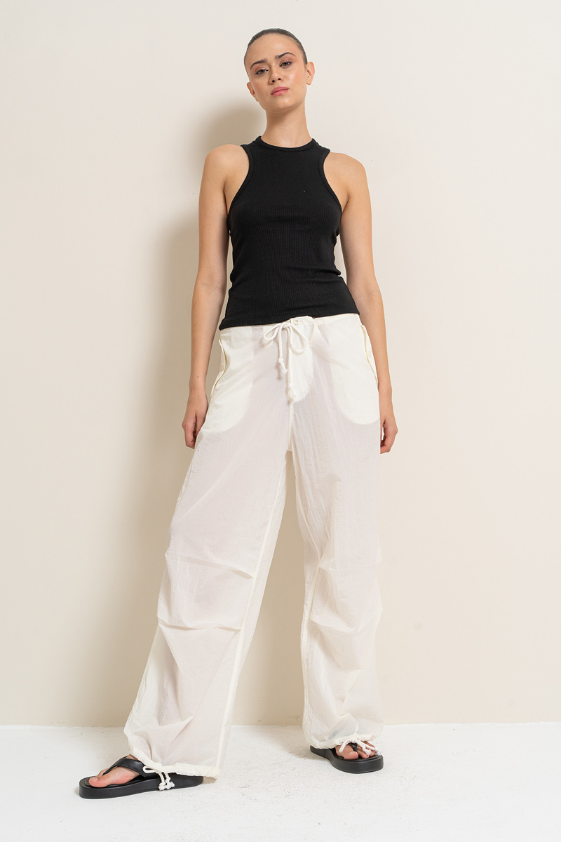 Wholesale Offwhite Drawstring Loose-Fit Pants