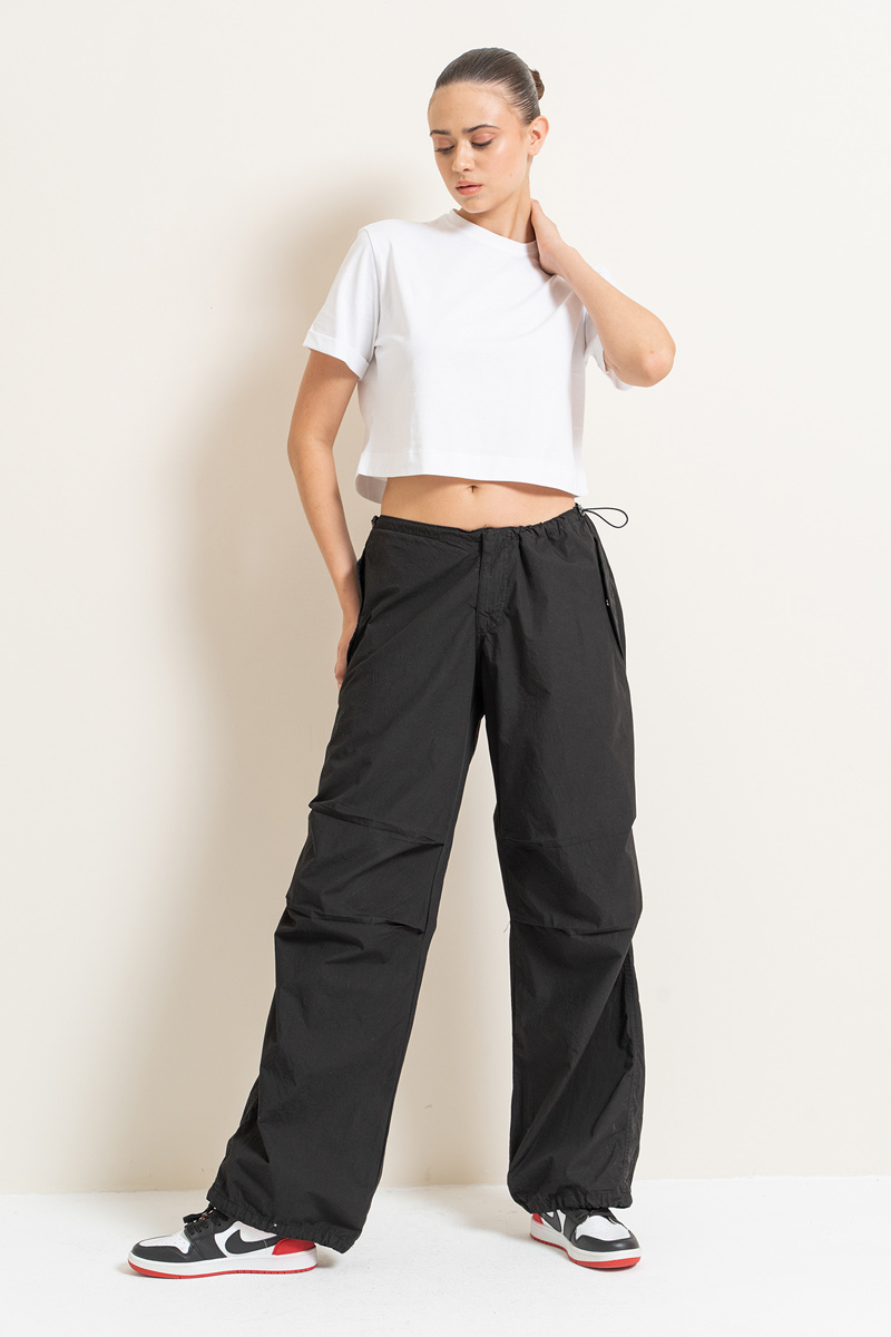Wholesale Black Waistband Pants with Cargo Pockets