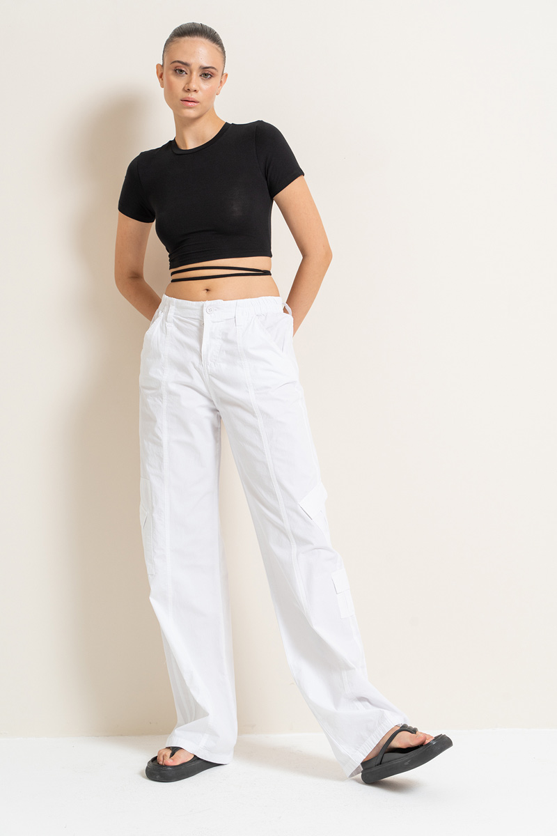 White Pants with Cargo Pockets