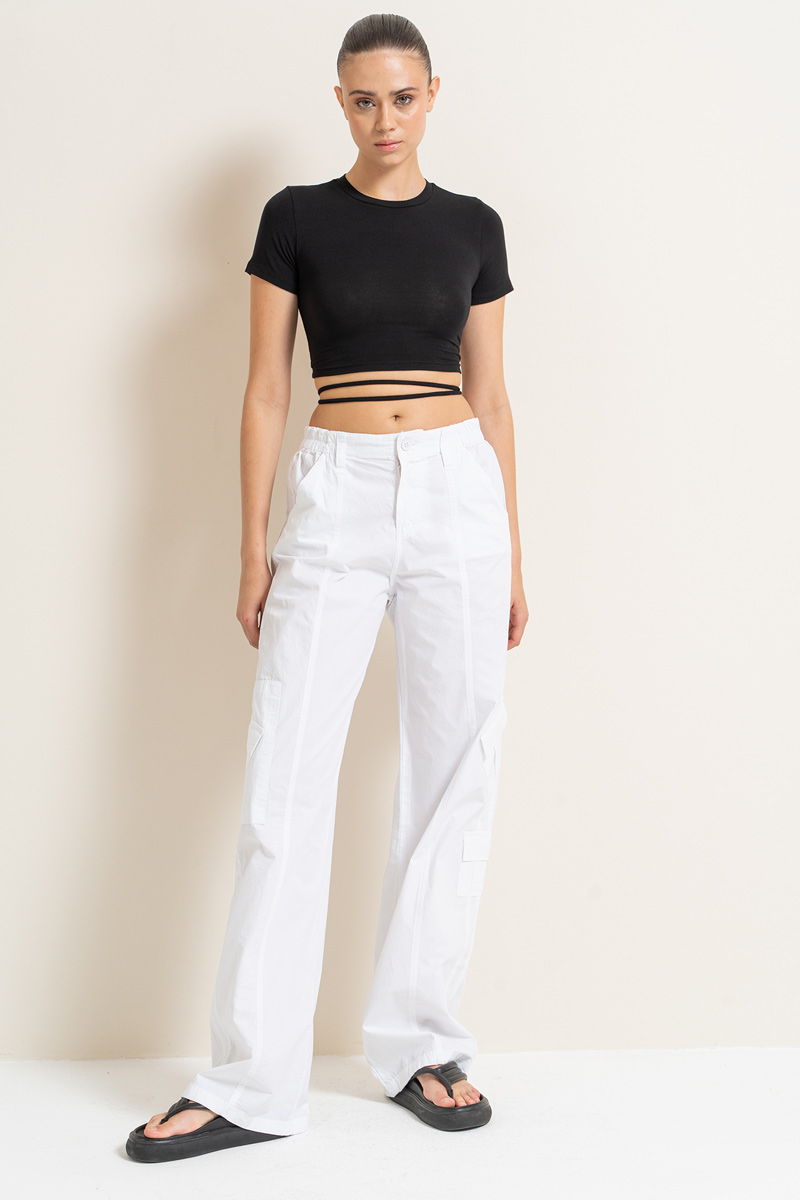 White Pants with Cargo Pockets