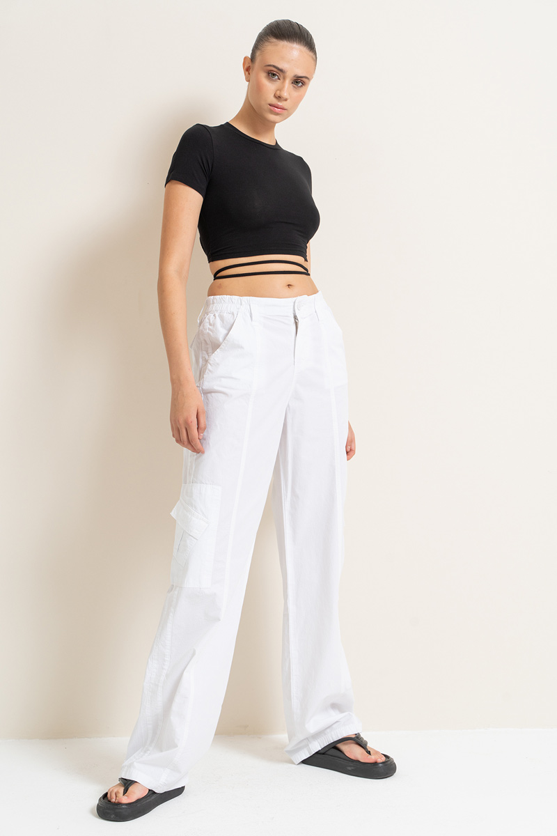 White Pants with Cargo Pockets