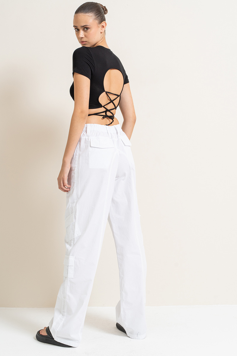 White Pants with Cargo Pockets