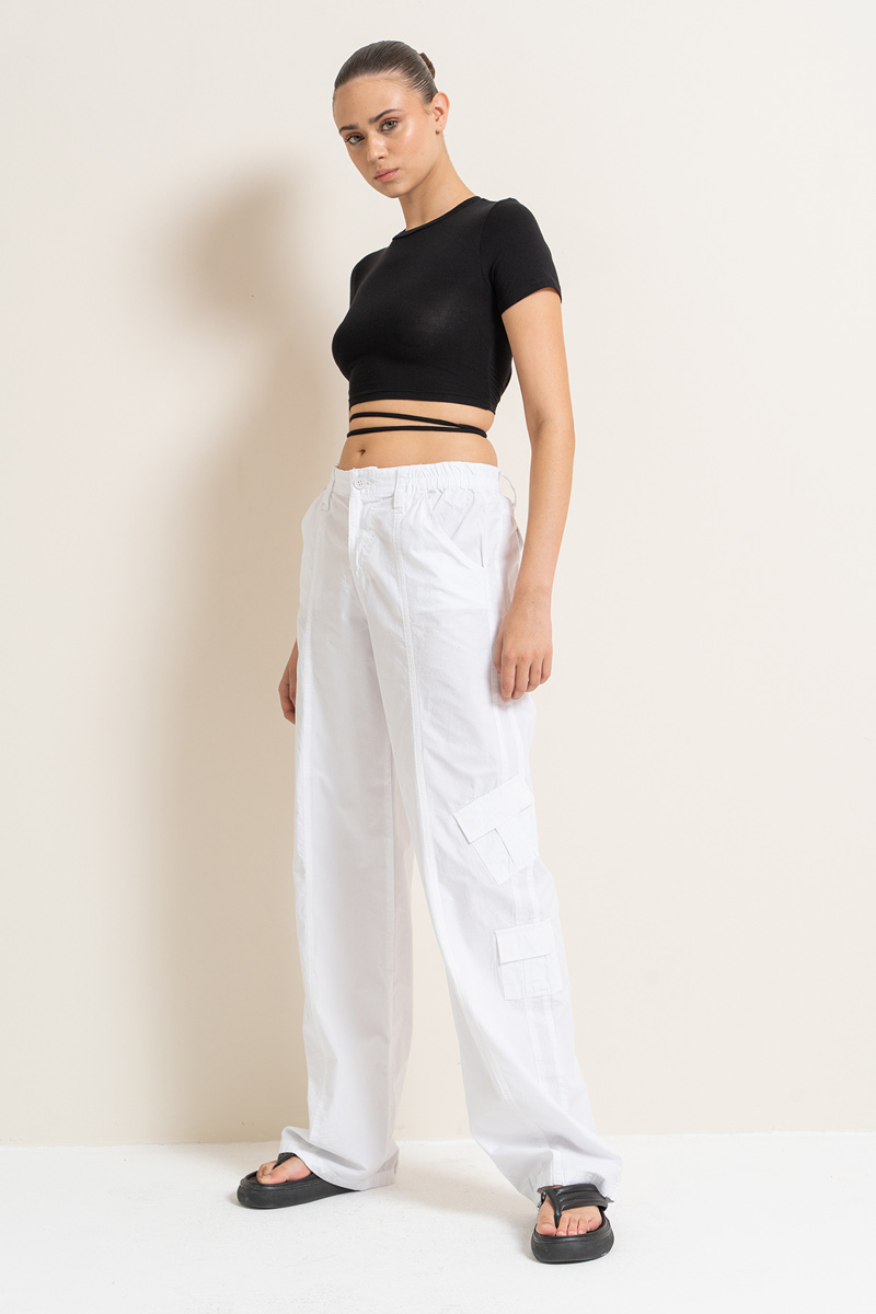 White Pants with Cargo Pockets