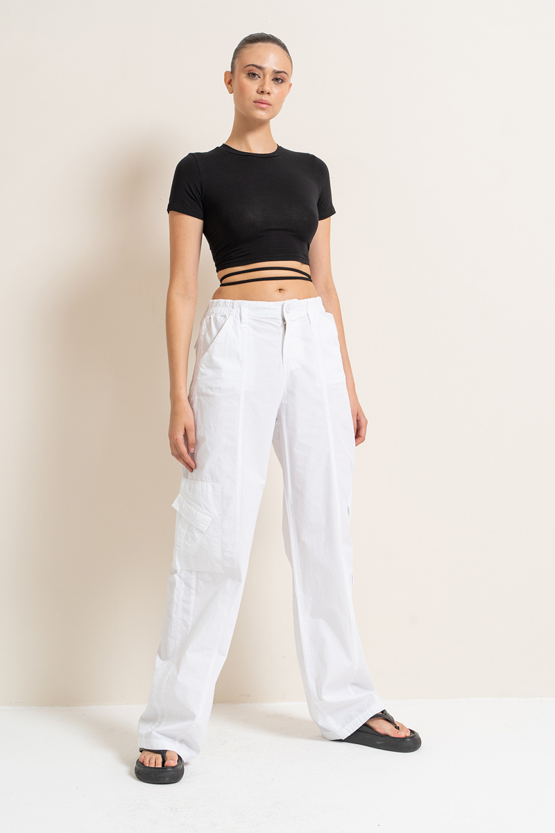 White Pants with Cargo Pockets