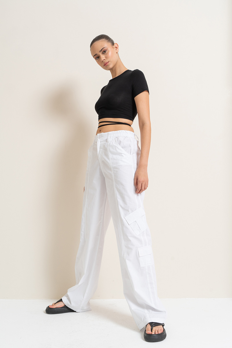 White Pants with Cargo Pockets