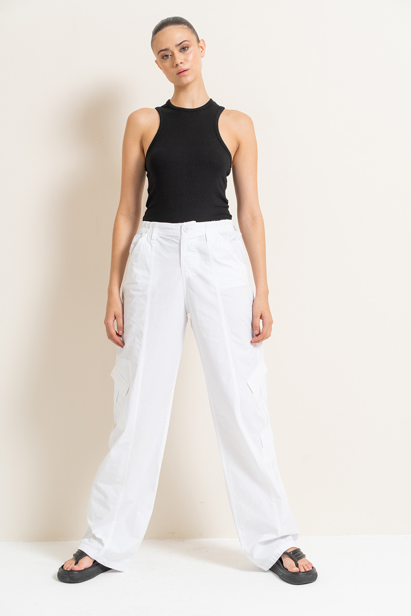 White Pants with Cargo Pockets