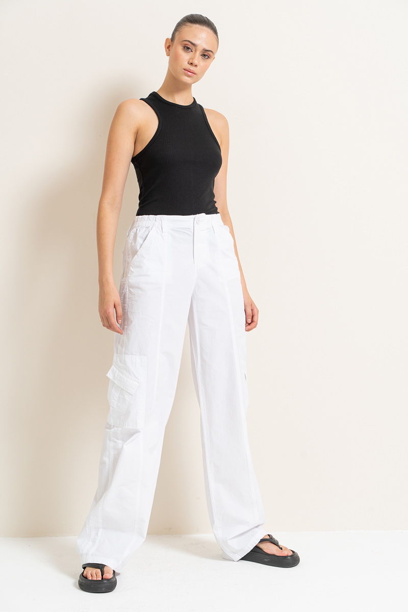 White Pants with Cargo Pockets