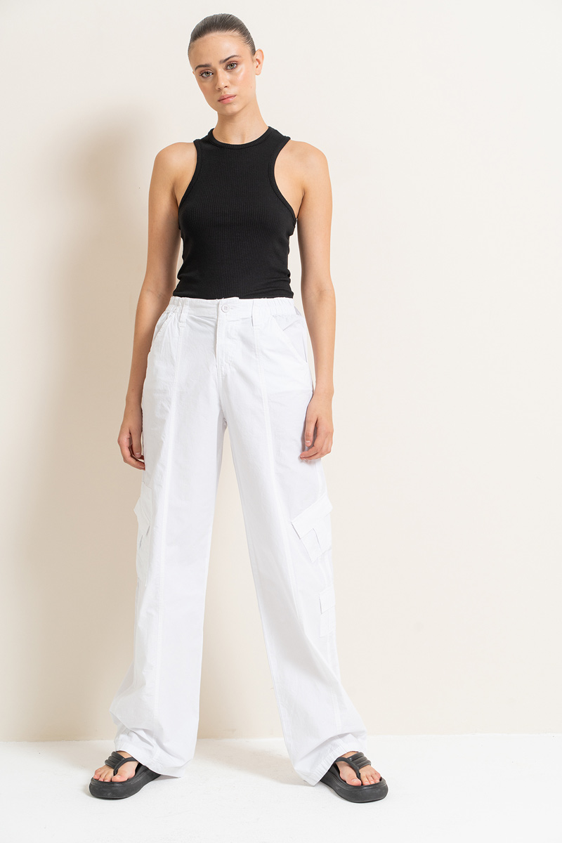 White Pants with Cargo Pockets