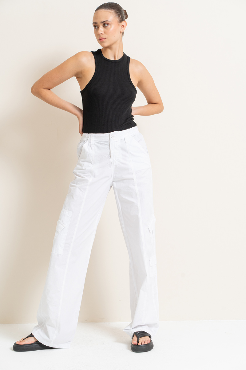 White Pants with Cargo Pockets