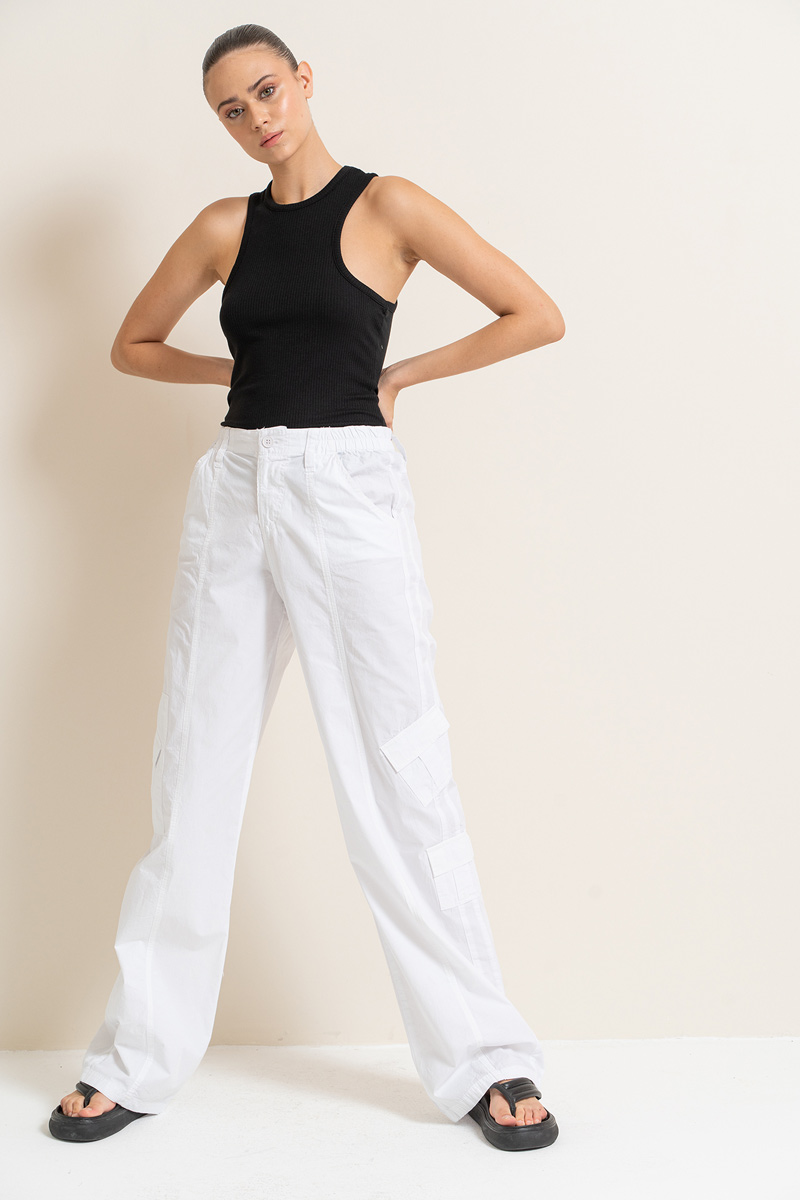 White Pants with Cargo Pockets