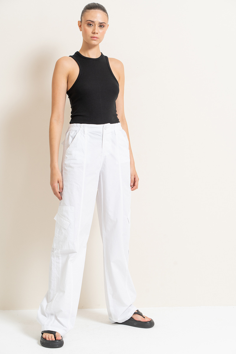 White Pants with Cargo Pockets