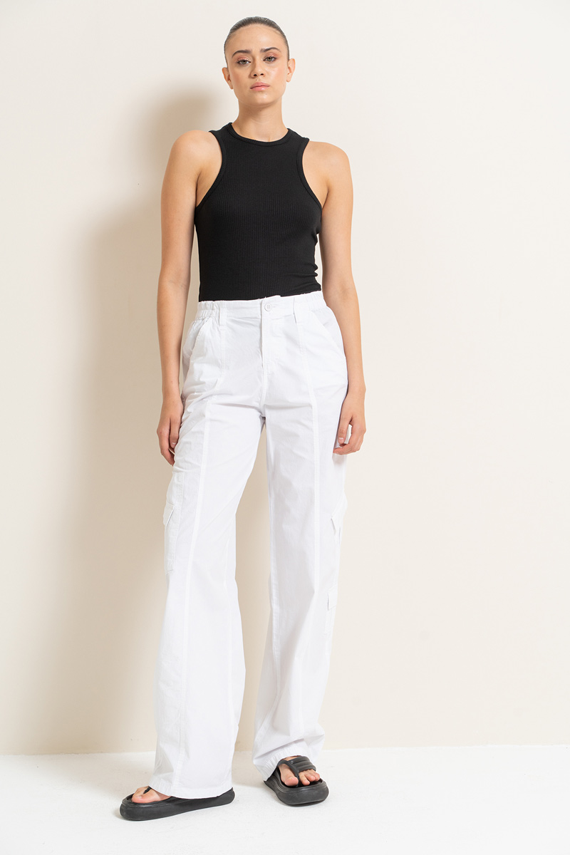 White Pants with Cargo Pockets