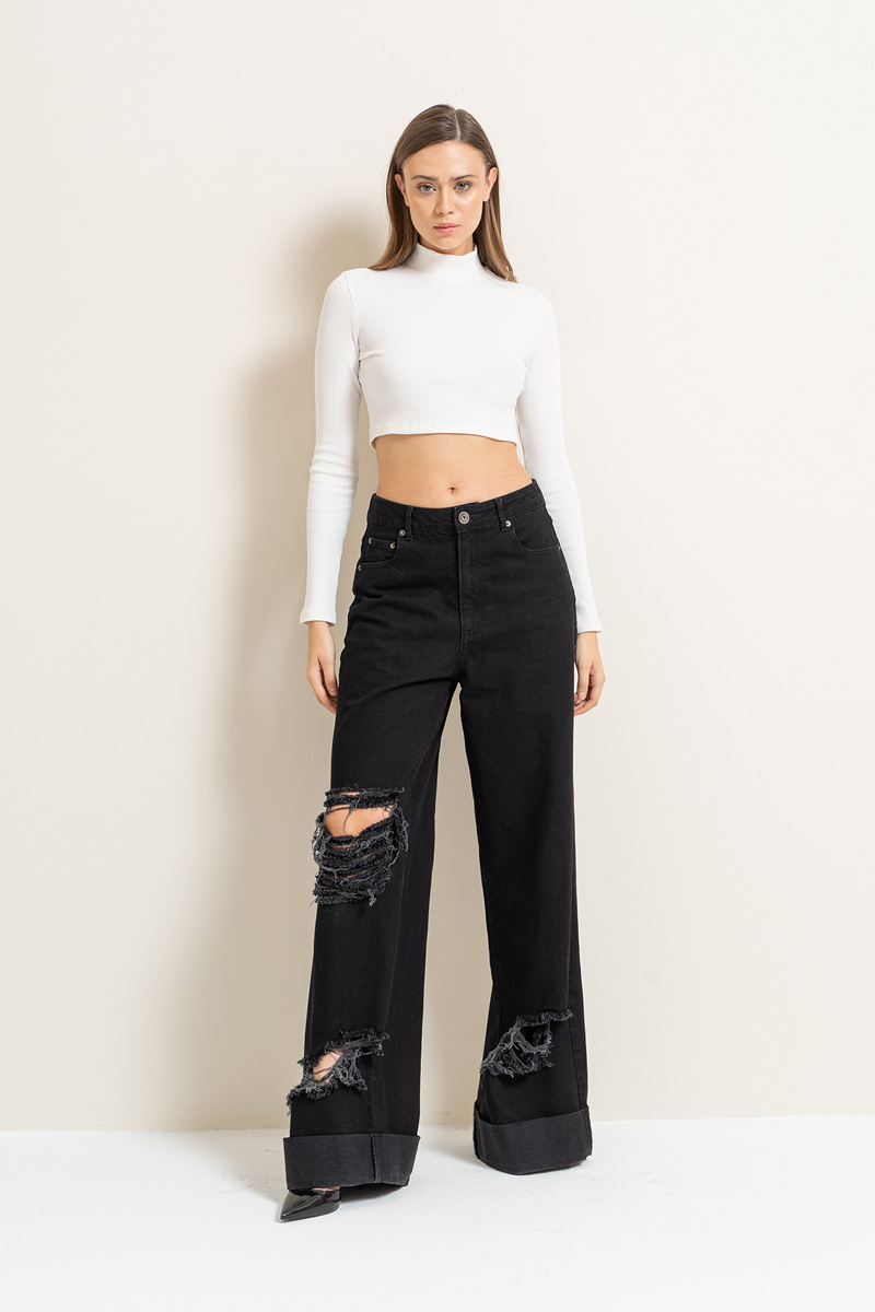 Black Ripped Loose Fit Jeans