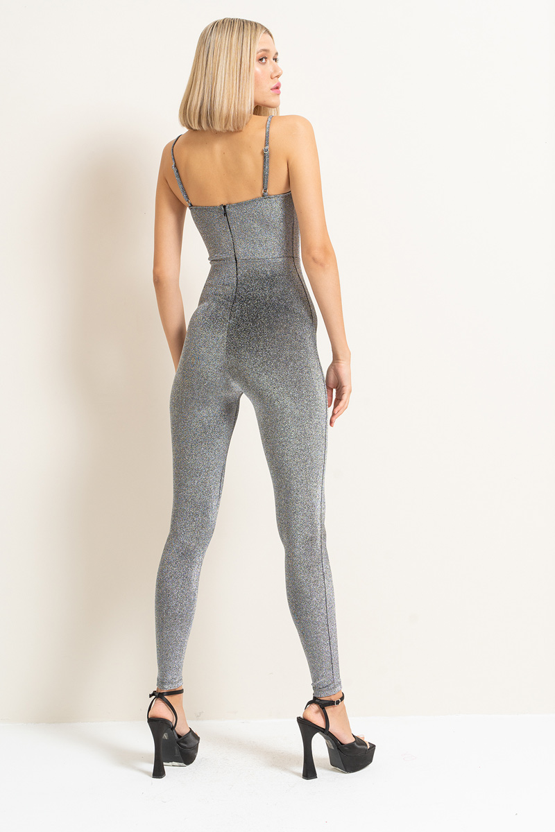 Wholesale Glittery Silver Sweetheart Catsuit