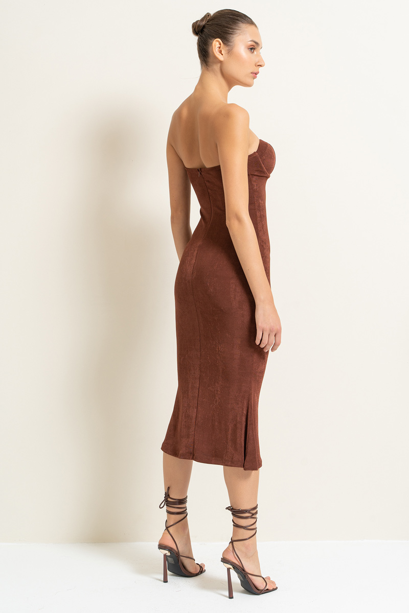 Wholesale WALNUT Tube Dress with Padded Cups