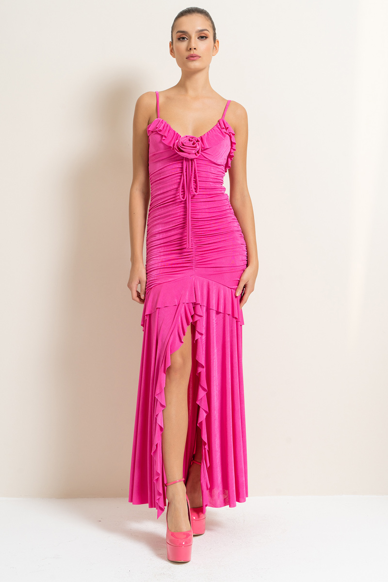 New Fuschia Rose-Accent Cami Dress