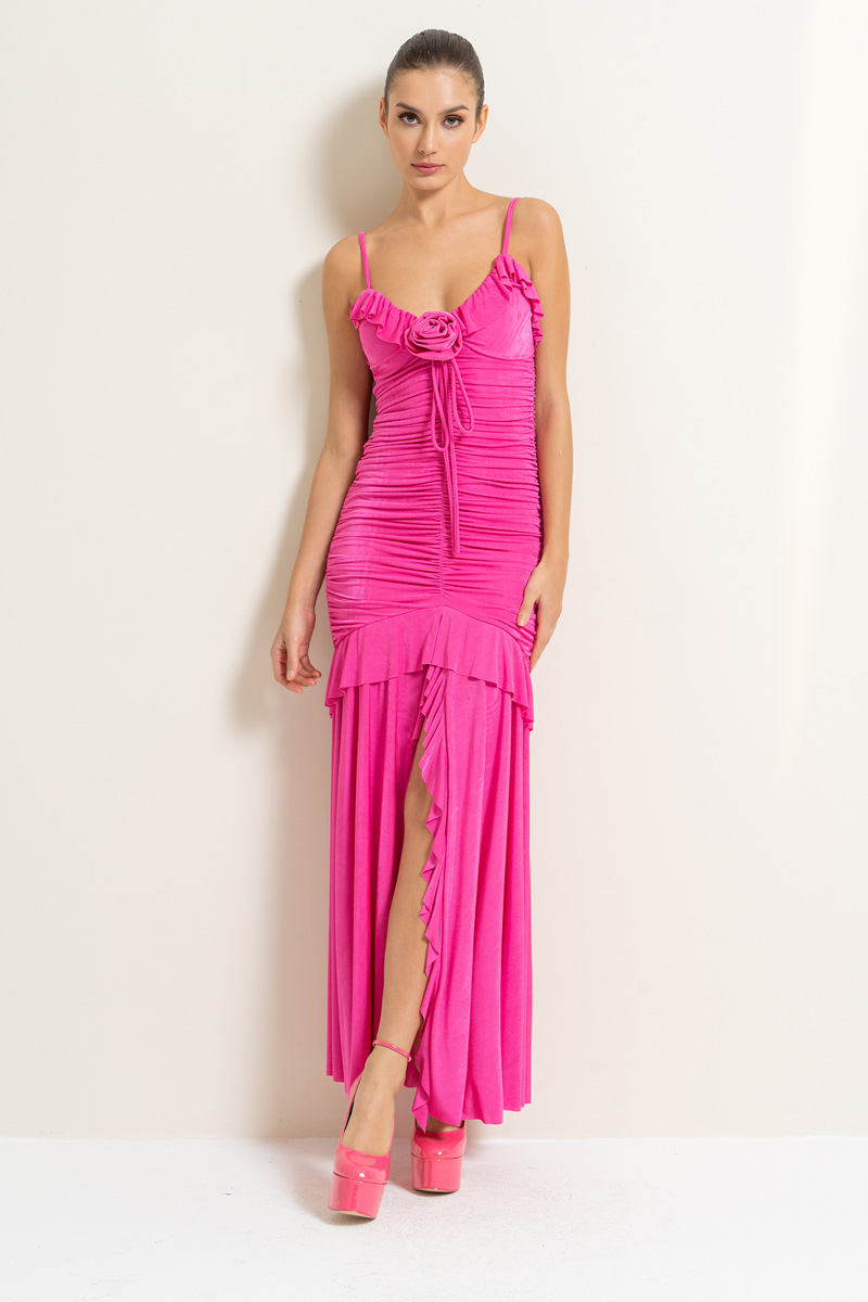 New Fuschia Rose-Accent Cami Dress