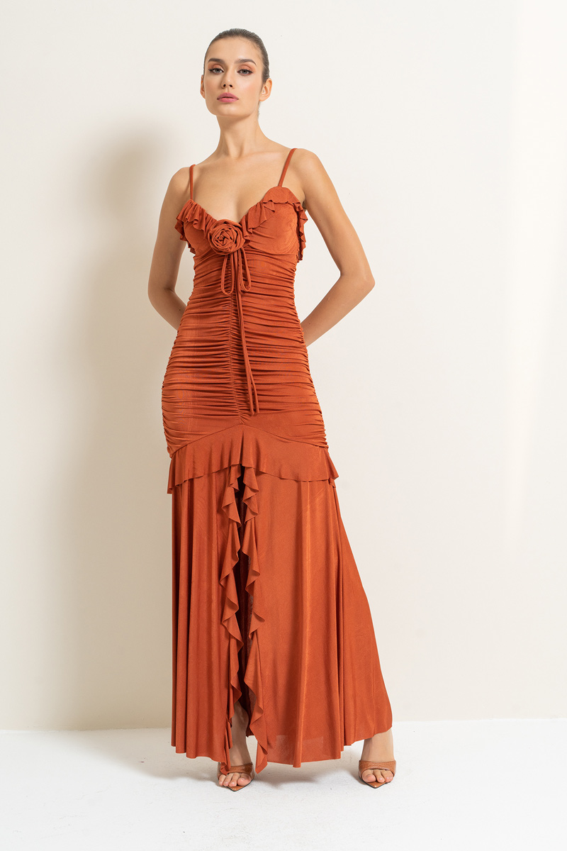 Wholesale CİNNAMON Rose-Accent Cami Dress