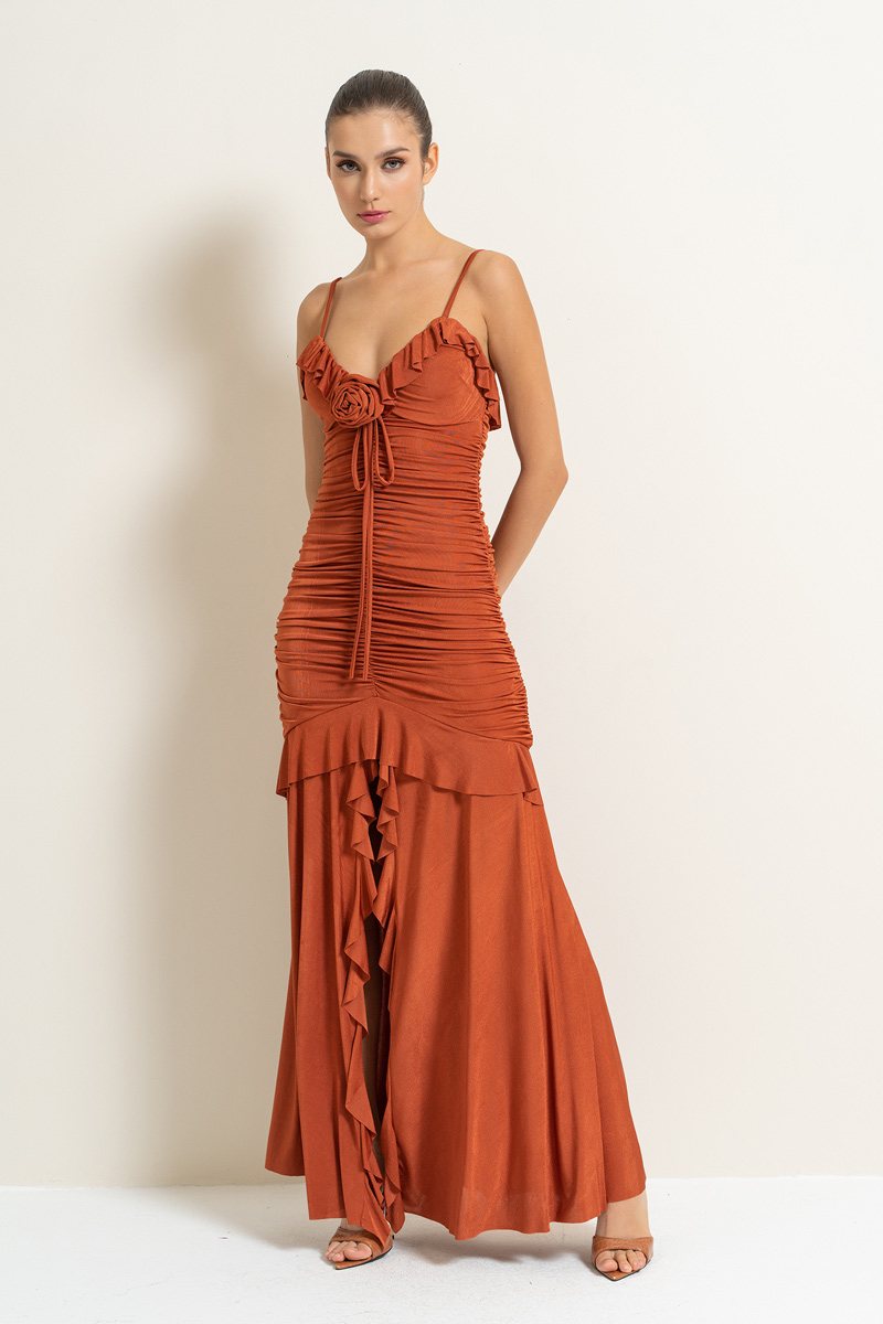Wholesale CİNNAMON Rose-Accent Cami Dress