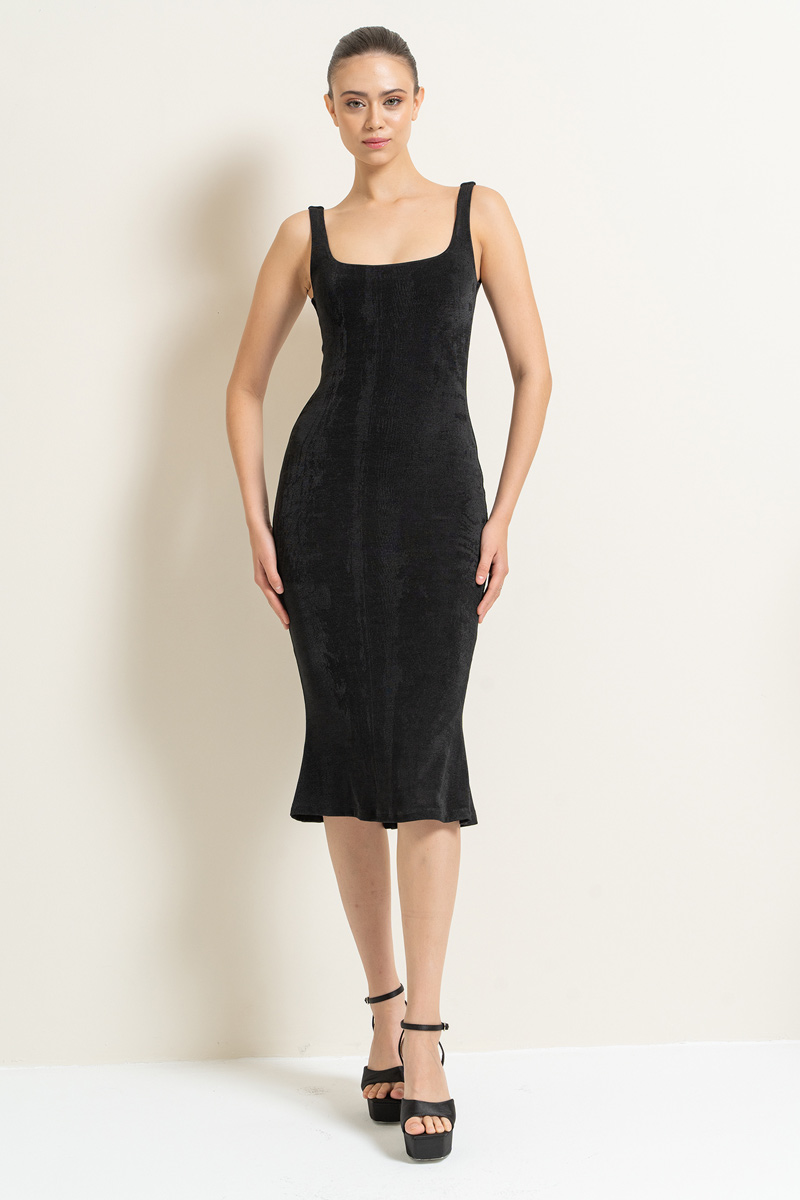 Wholesale Black Cami Midi Dress