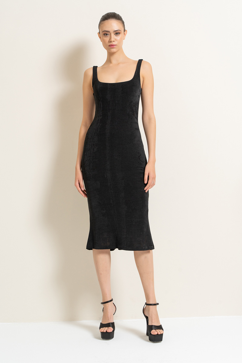 Wholesale Black Cami Midi Dress