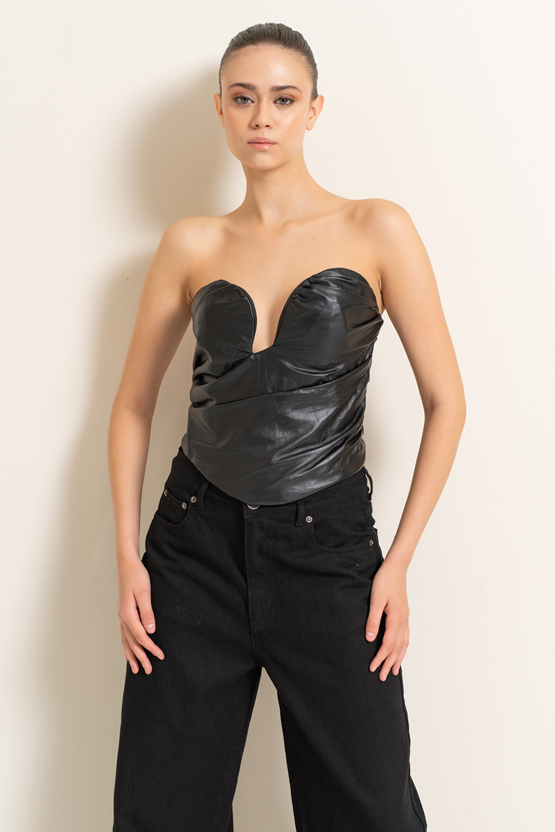 Black Leather Tube Top