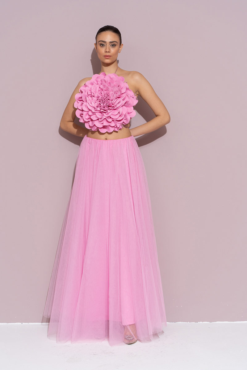 Wholesale Pink Maxi Tulle Skirt