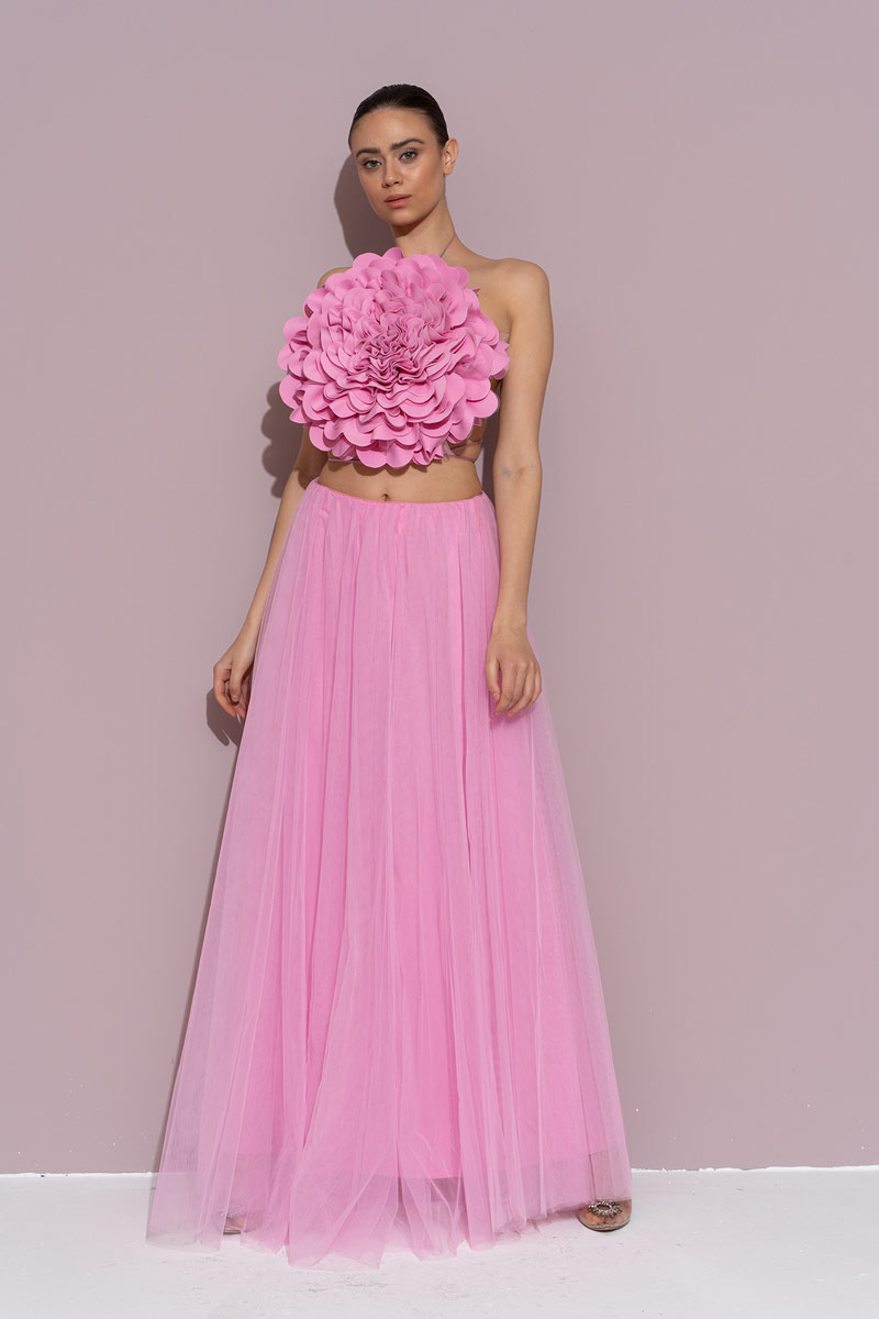 Pink Maxi Tulle Skirt