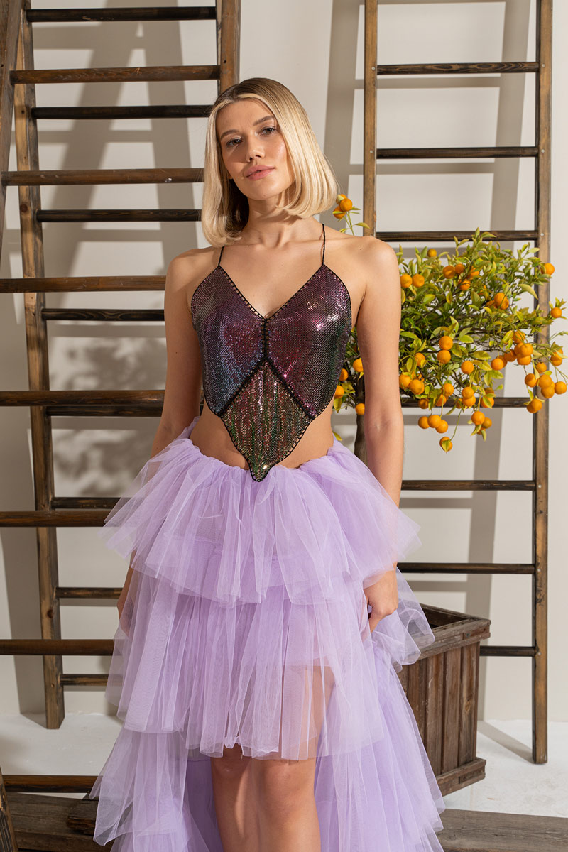 New Lilac Mini Tulle Skirt