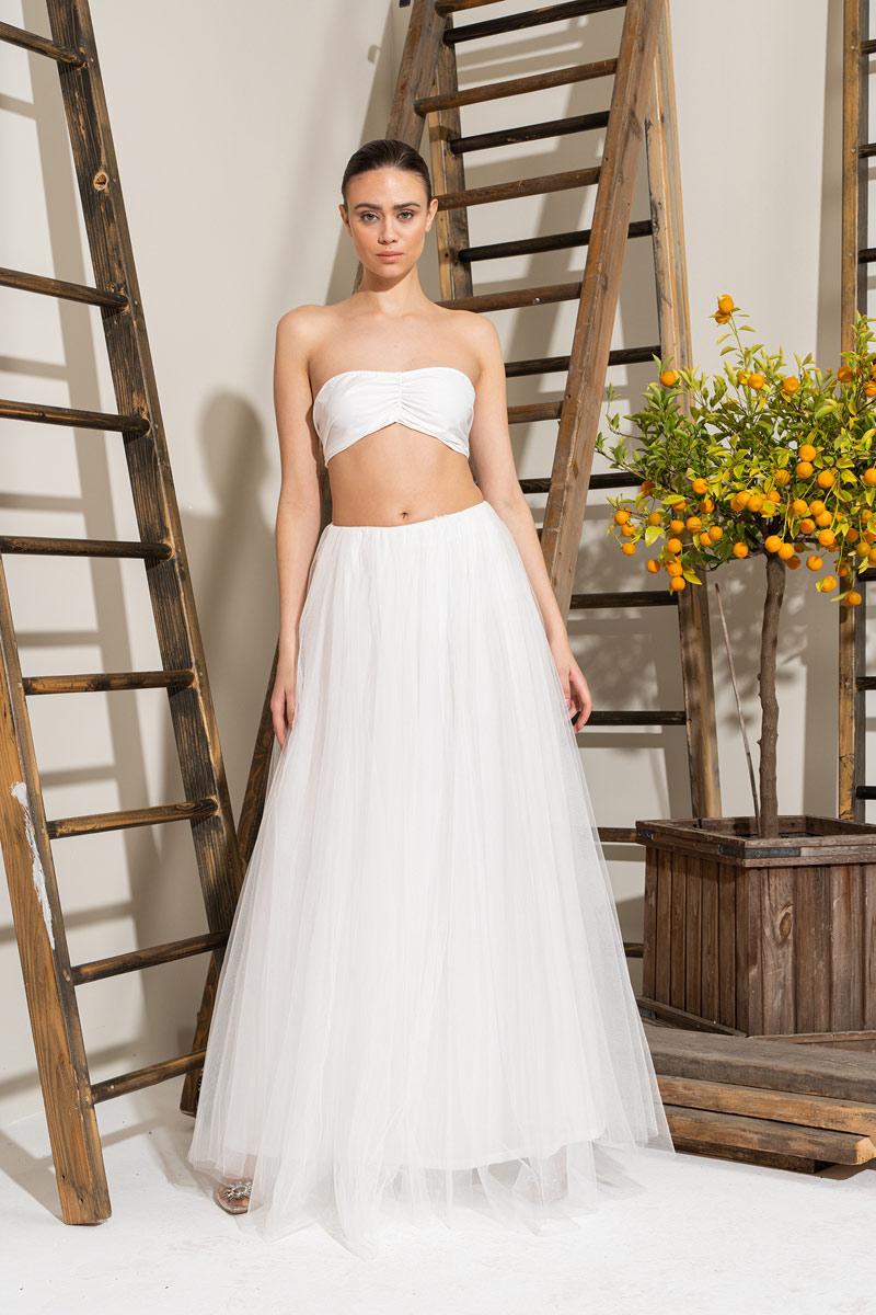 Offwhite Maxi Tulle Skirt