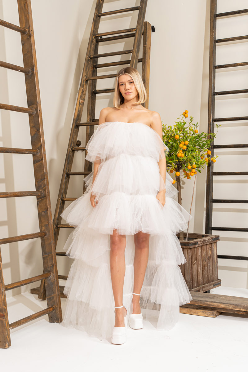 Offwhite Ruffle Maxi Dress