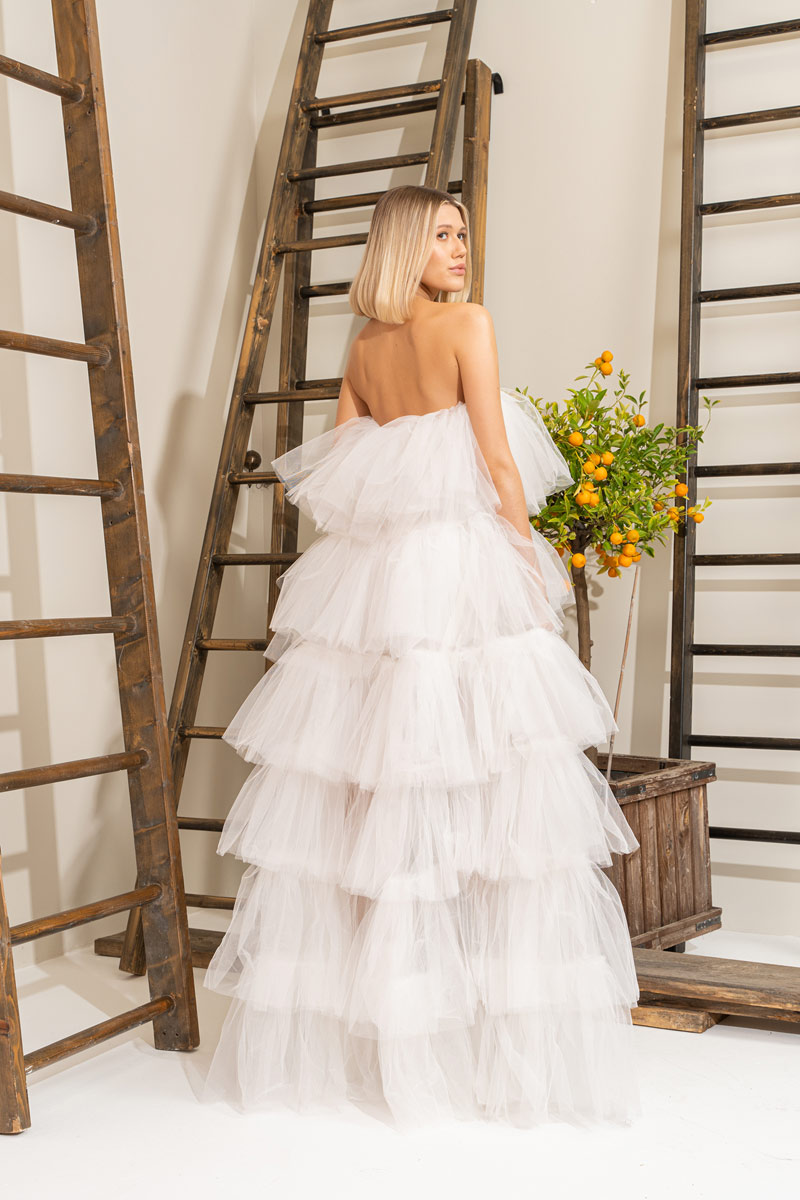 Offwhite Ruffle Maxi Dress