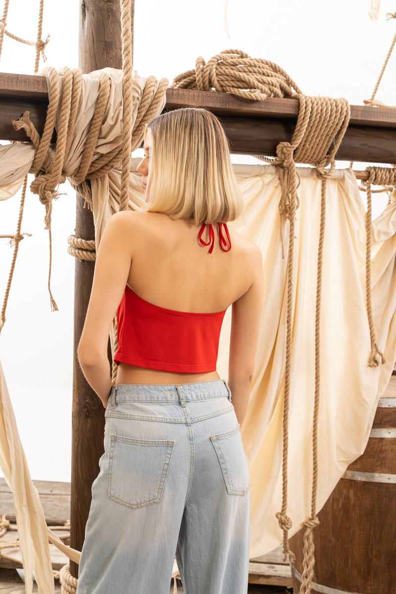Red Cowl Neck Cami