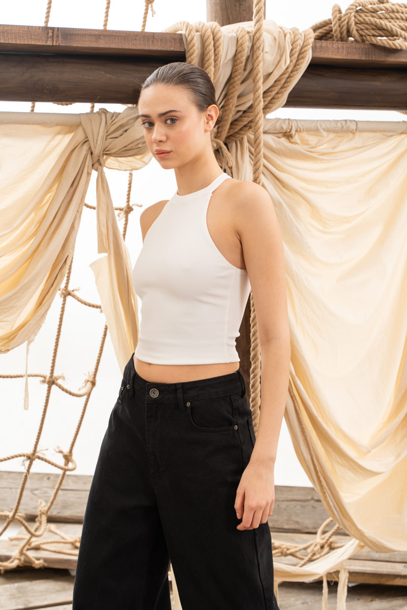 Wholesale Offwhite Halter Top