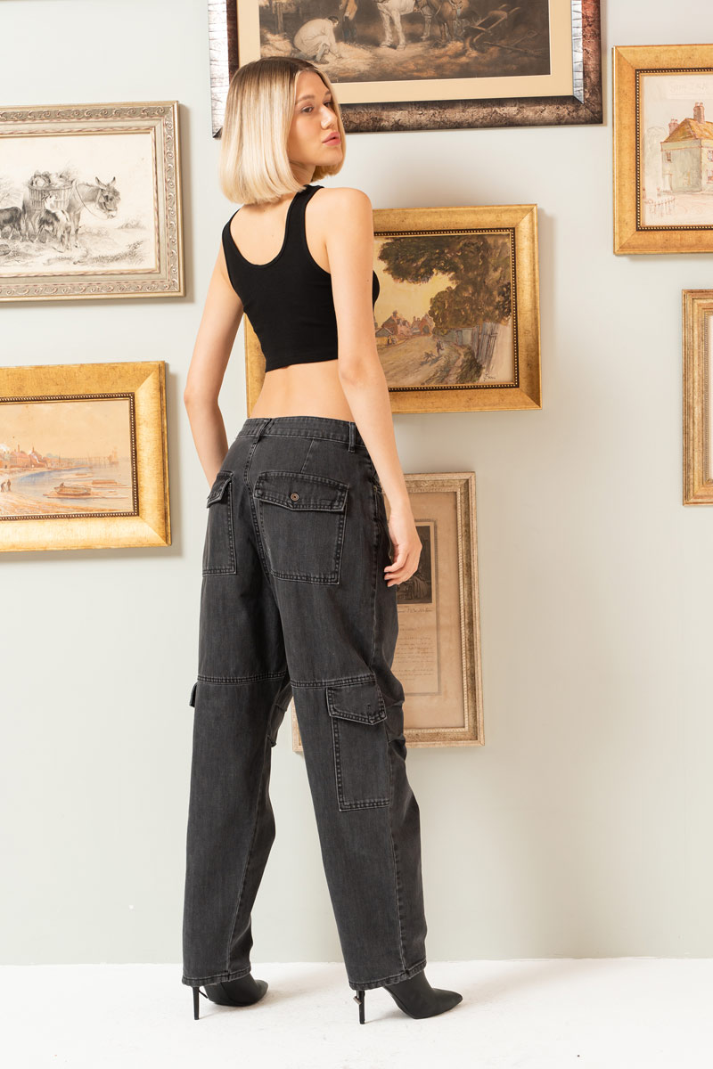 Dark Antrasit Cargo Jeans