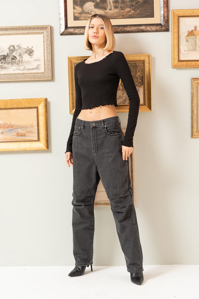 Dark Antrasit Cargo Jeans