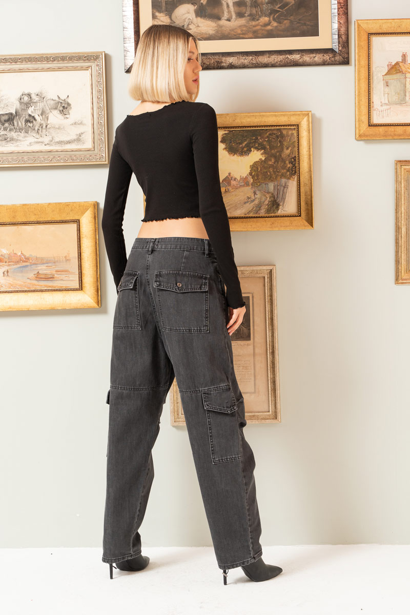 Dark Antrasit Cargo Jeans