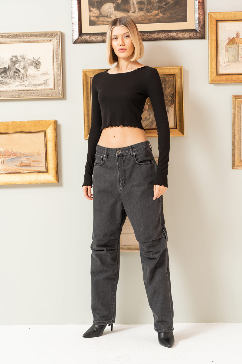 Dark Antrasit Cargo Jeans