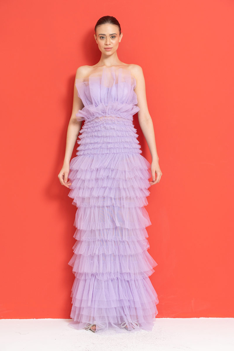 Wholesale Off The Shoulder Lilac Maxi Dress