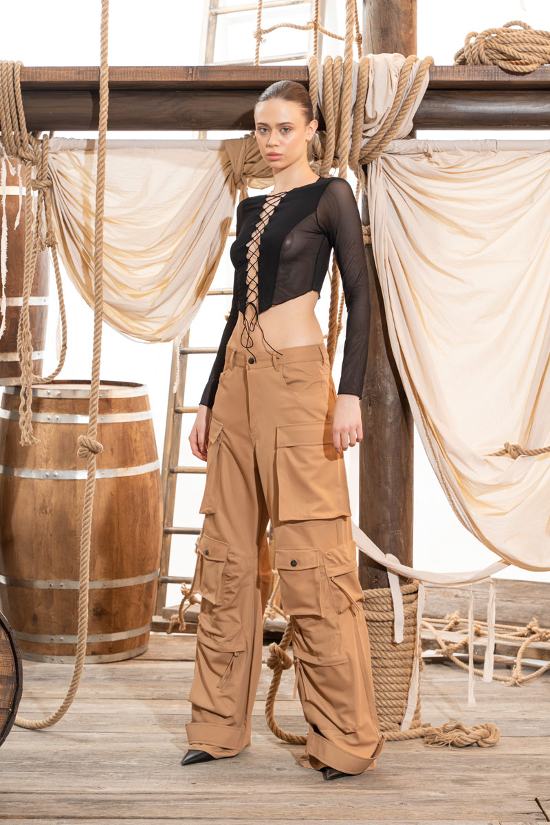 TAUPE Cargo Pants with Multi Pockets