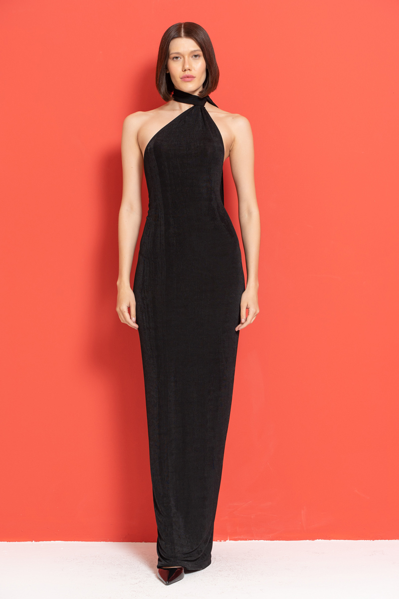Wholesale Black Backless Maxi Dress