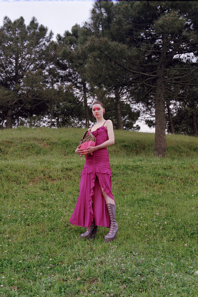 Magenta Rose-Accent Cami Dress