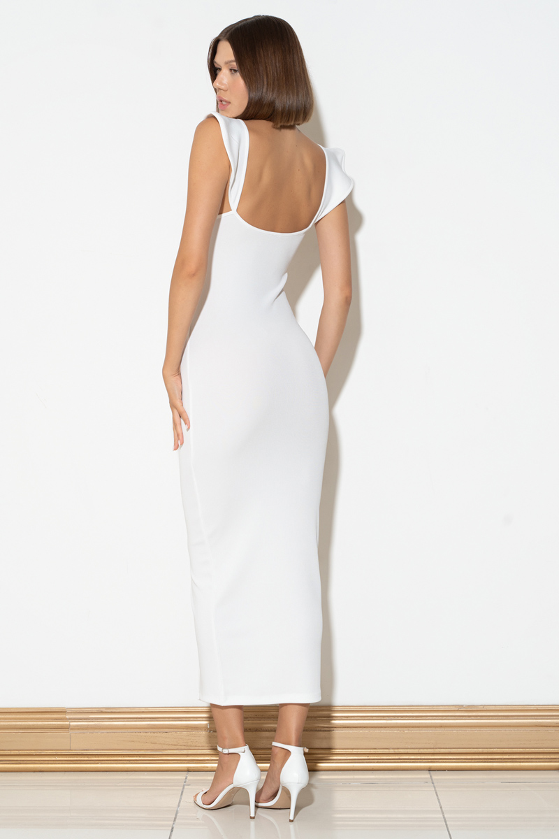 Wholesale Offwhite Tie-Front Maxi Dress