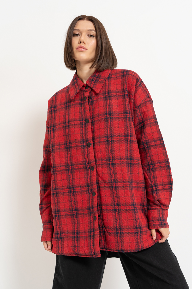 Black Red Checkered Shirt with Fiber Inside Lining