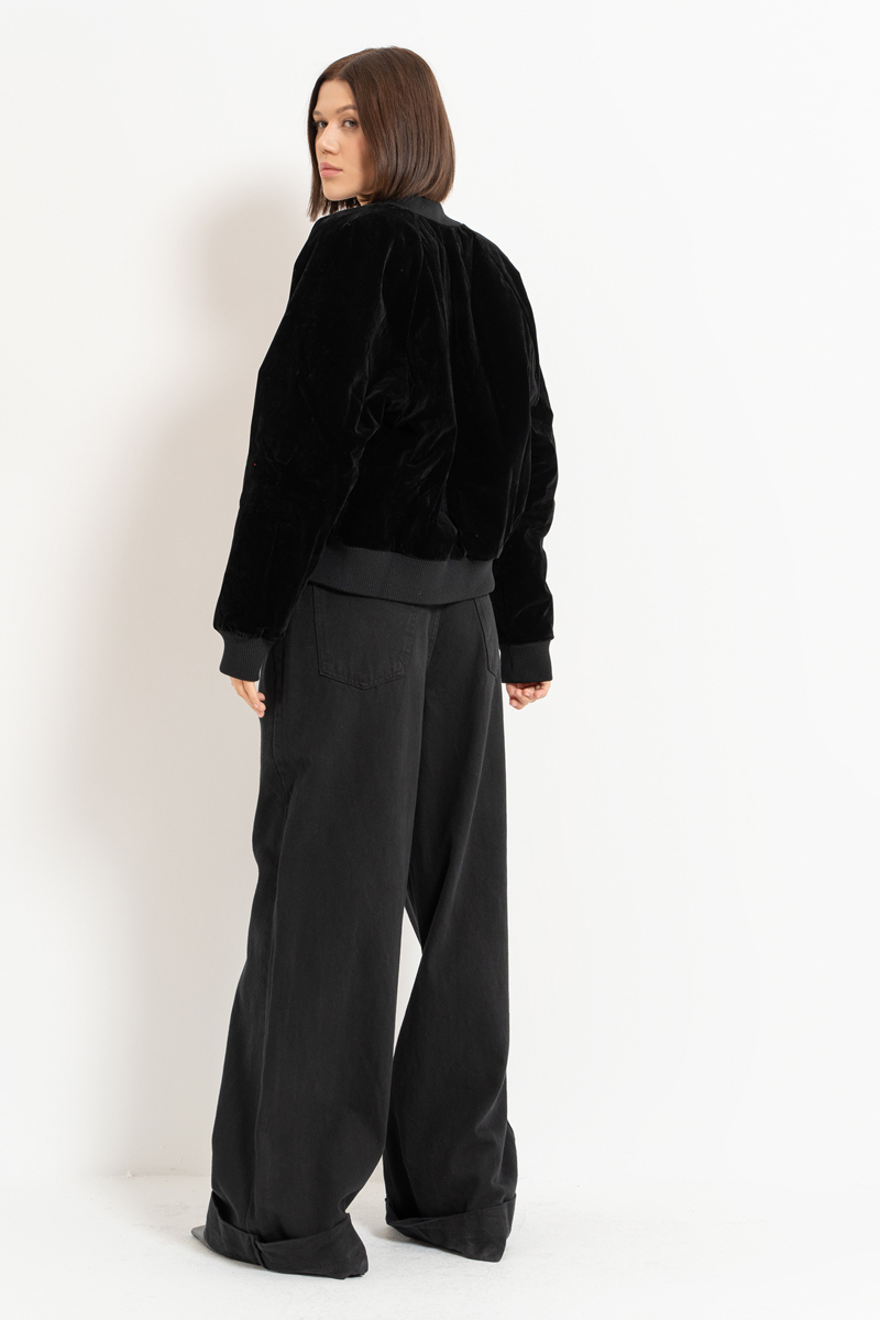 Black Velvet Coat with Interior Lining
