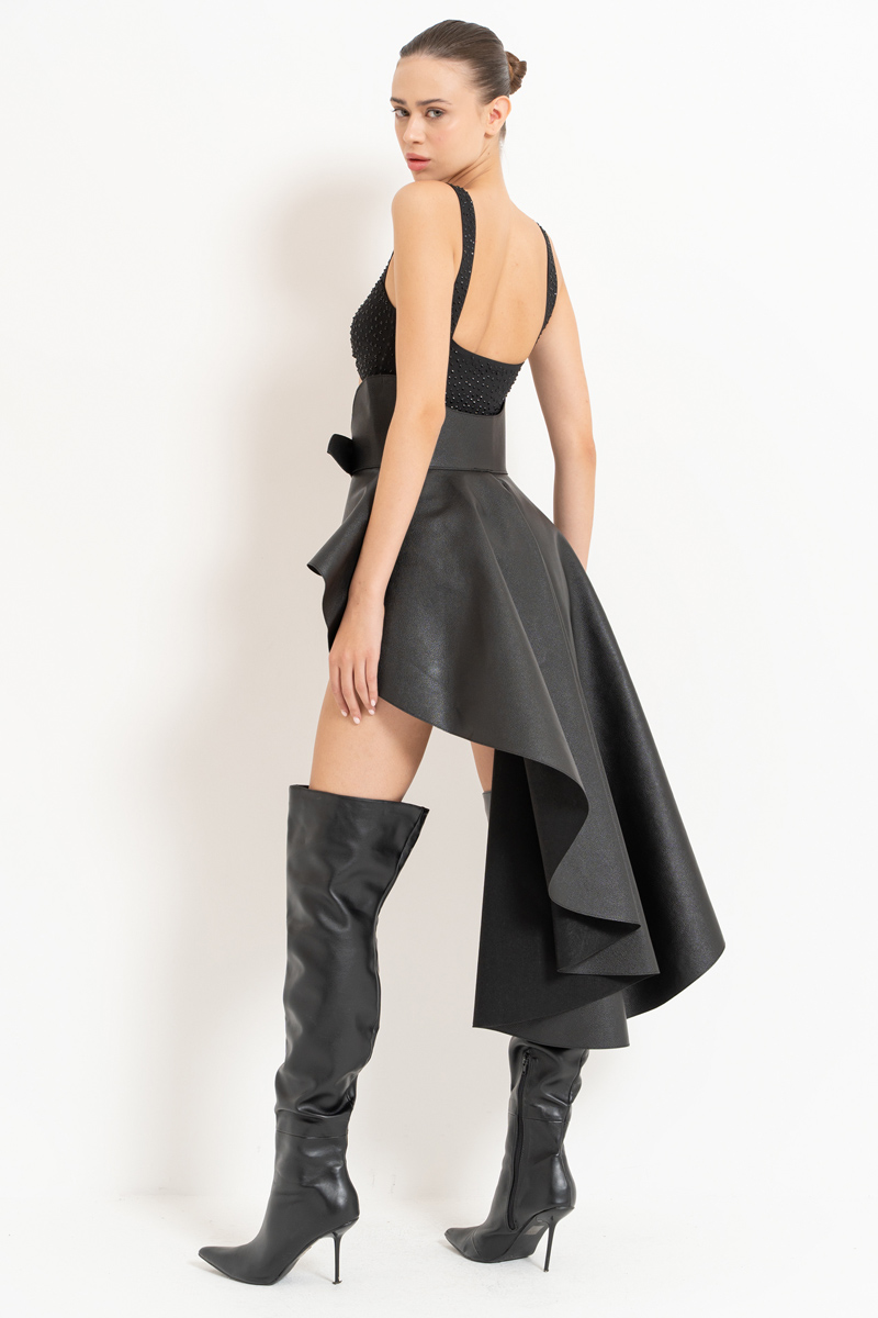 Wholesale Black Embellished Cut Out Bodysuit