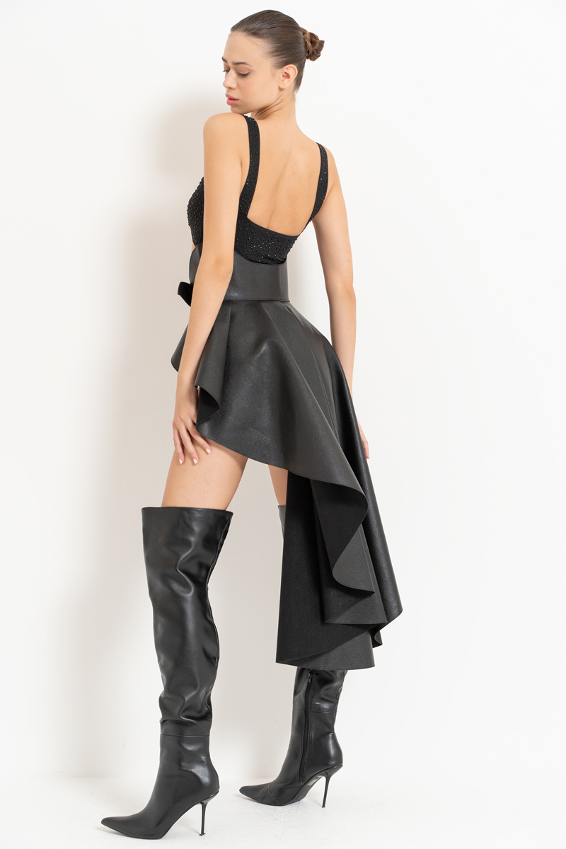 Wholesale Black Embellished Cut Out Bodysuit