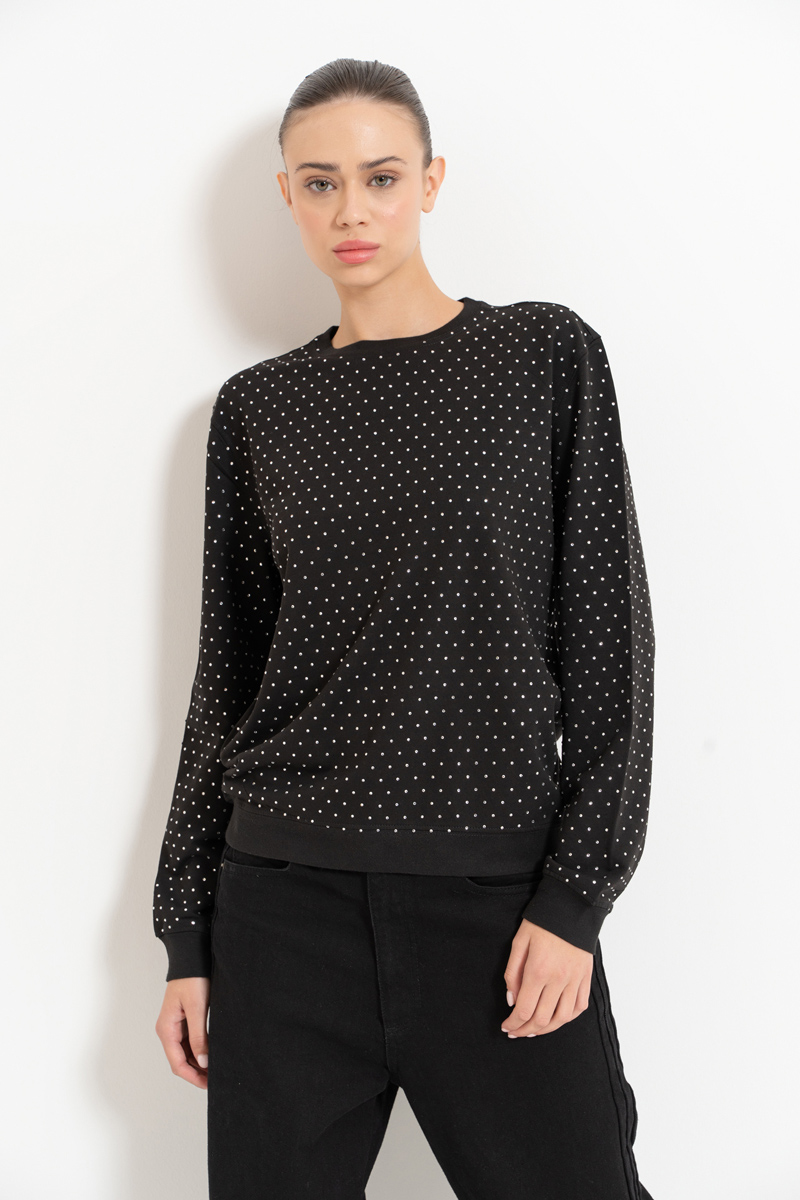 Black Embellished Sweatshirt