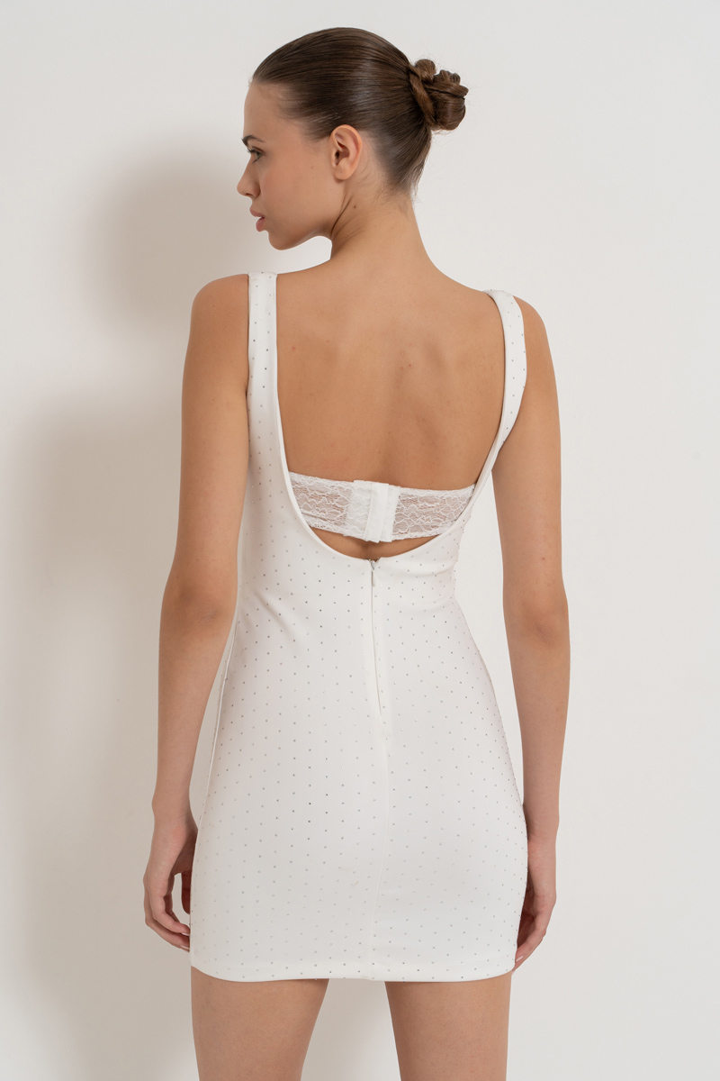 Offwhite Cami Mini Dress with Interior Top